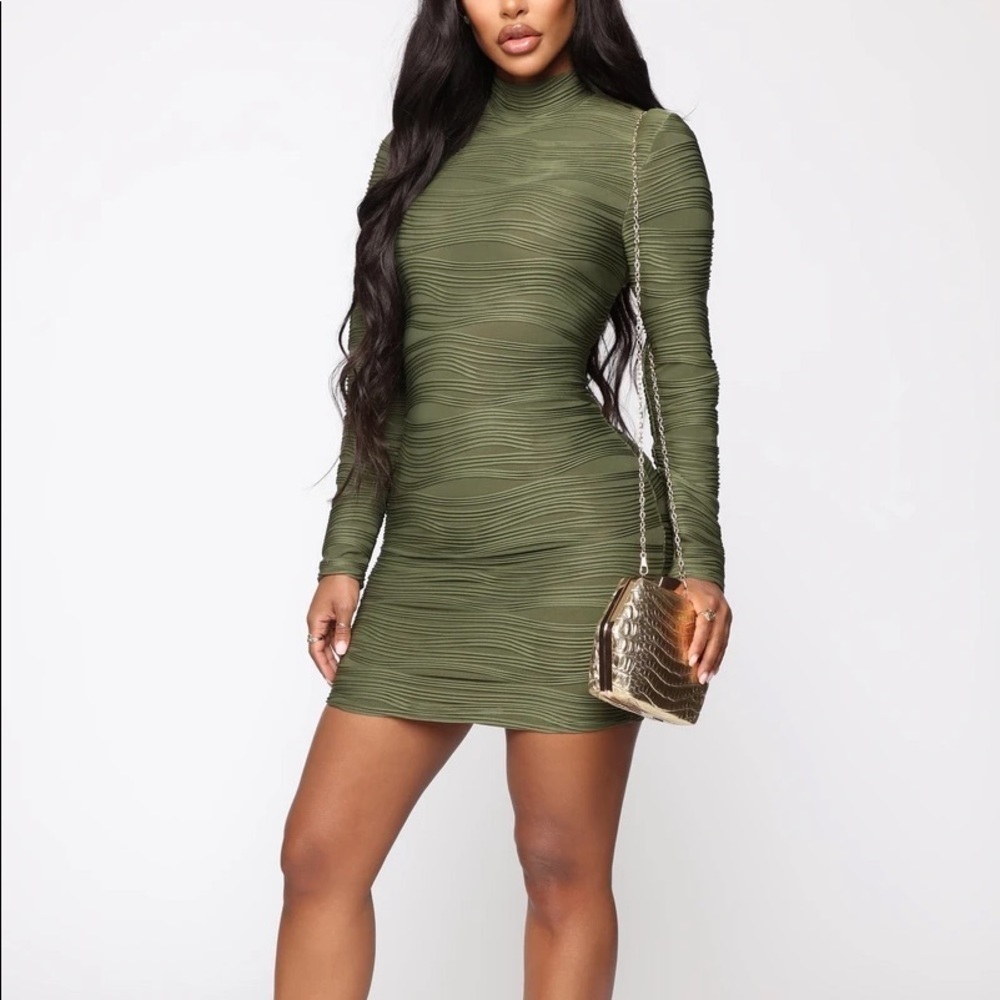 Fashion Nova Feeling Flawless Olive Mini Dress